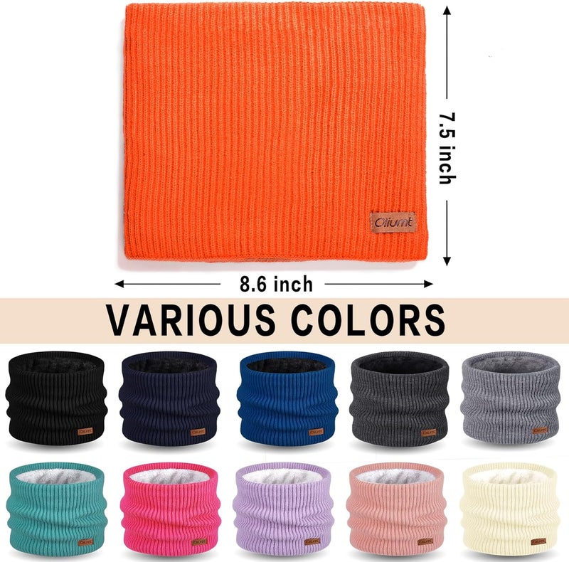 Oliumt Kids Neck Warmer Winter Neck Gaiters Knitted Infinity Scarf for Boys Girls Fleece Lined Ski Mask for Cold Weather - Image 5